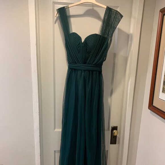 Birdy Grey Emerald Green Tulle Bridesmaid Dress - Picture 2 of 4